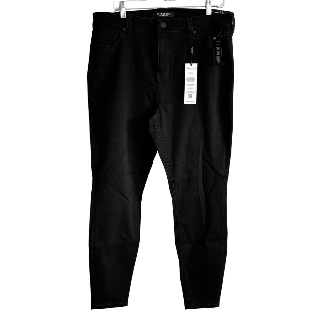 Liverpool Los Angeles Abby Hi-Rise Ankle Jeans Black Eco Skinny Denim 16W